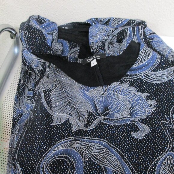 Onyx Women's 2 Piece Tank & light Jackey Sparkle & shine! Cute Fancy Casual M/L - Picture 4 of 4